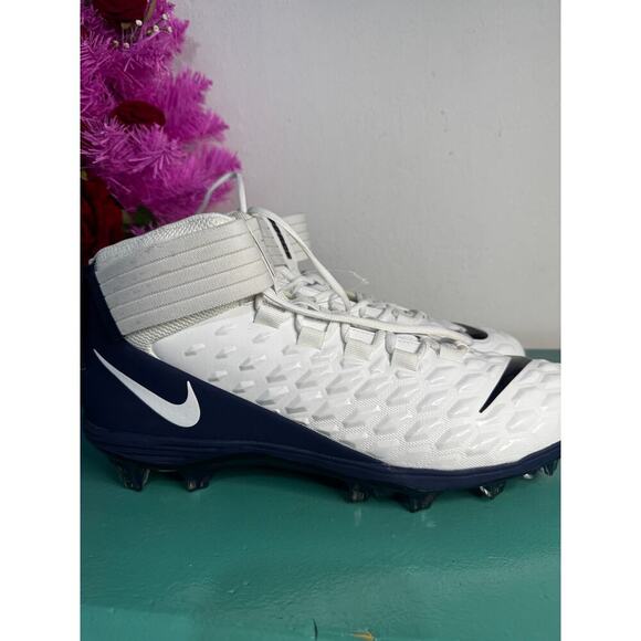 Nike Force Savage Shark 2 Football Cleats White/Navy | Men’s Size 18 - Picture 2 of 5